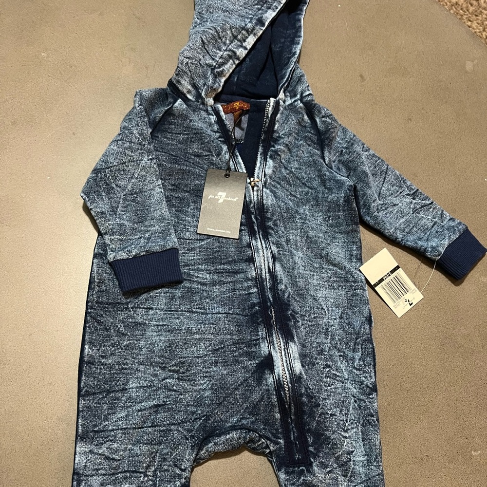 7 for all mankind blue/denim boys outfit 3-6 month